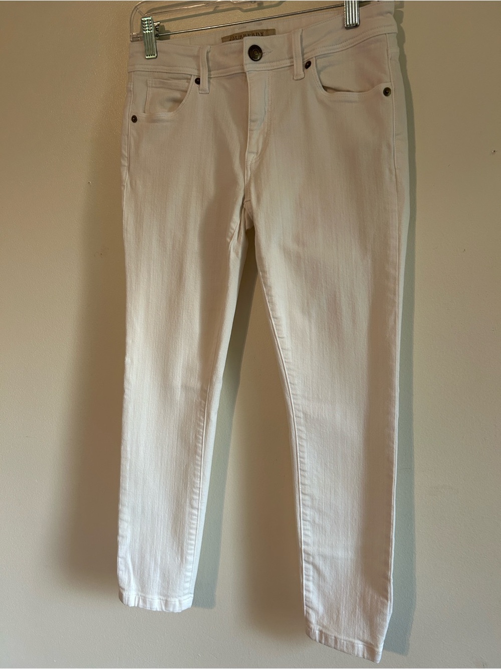 Burberry White Skinny Cropped Jeans Size 27 - Picture 3 of 9